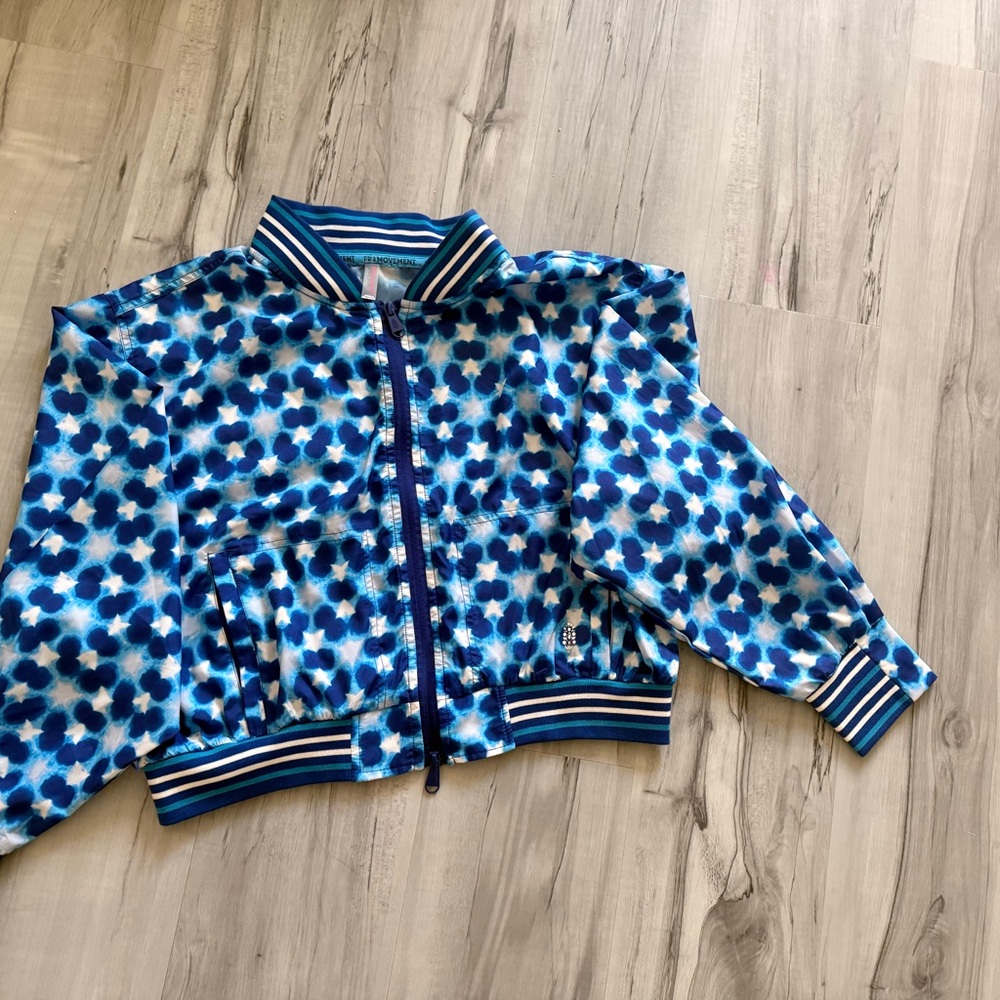 FP Movement by Free People Blue Multi-Spot Bomber Jacket - Picture 3 of 6